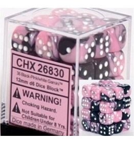 Chessex D6 Block - 12mm - Gemini Black-Pink/White