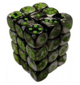 Chessex D6 Block - 12mm - Black-Grey/Green