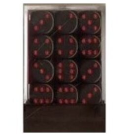 Chessex D6 Block - 12mm - Opaque Black/Red