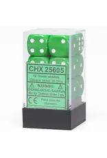 Chessex D6 Block - 16mm - Opaque Green/White