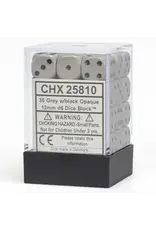 Chessex D6 Block - 12mm - Opaque Dark Grey/Black