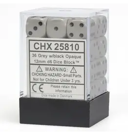 Chessex D6 Block - 12mm - Opaque Dark Grey/Black