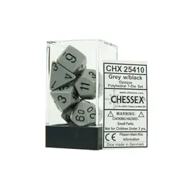 Chessex 7 Die Set - Opaque Dark Grey/Black
