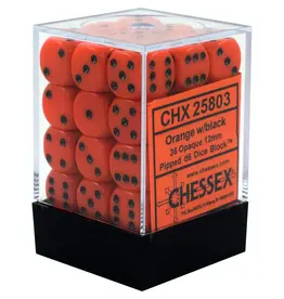 Chessex D6 Block - 12mm - Opaque Orange/Black