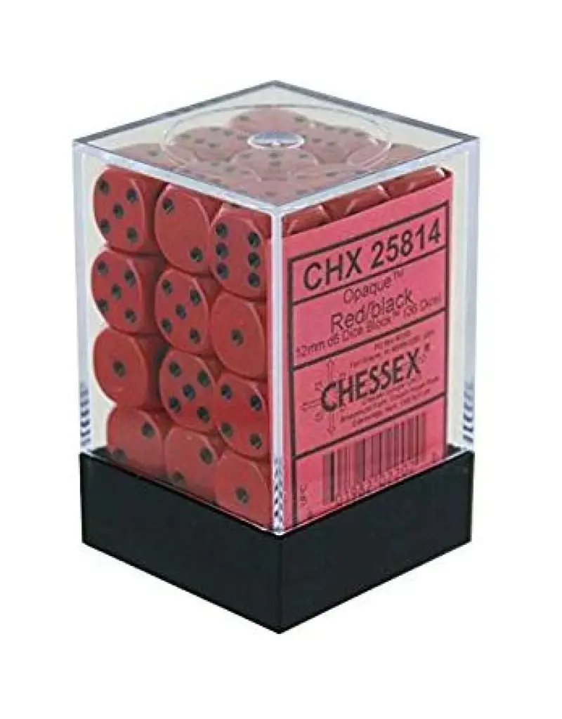 Chessex D6 Block - 12mm - Opaque Red/Black