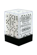 Chessex D6 Block - 12mm - Opaque White/Black