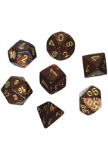 Chessex 7 Die Set - Scarab Blue Blood/Gold