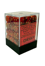 Chessex D6 Block - 12mm - Scarab Scarlet/Gold