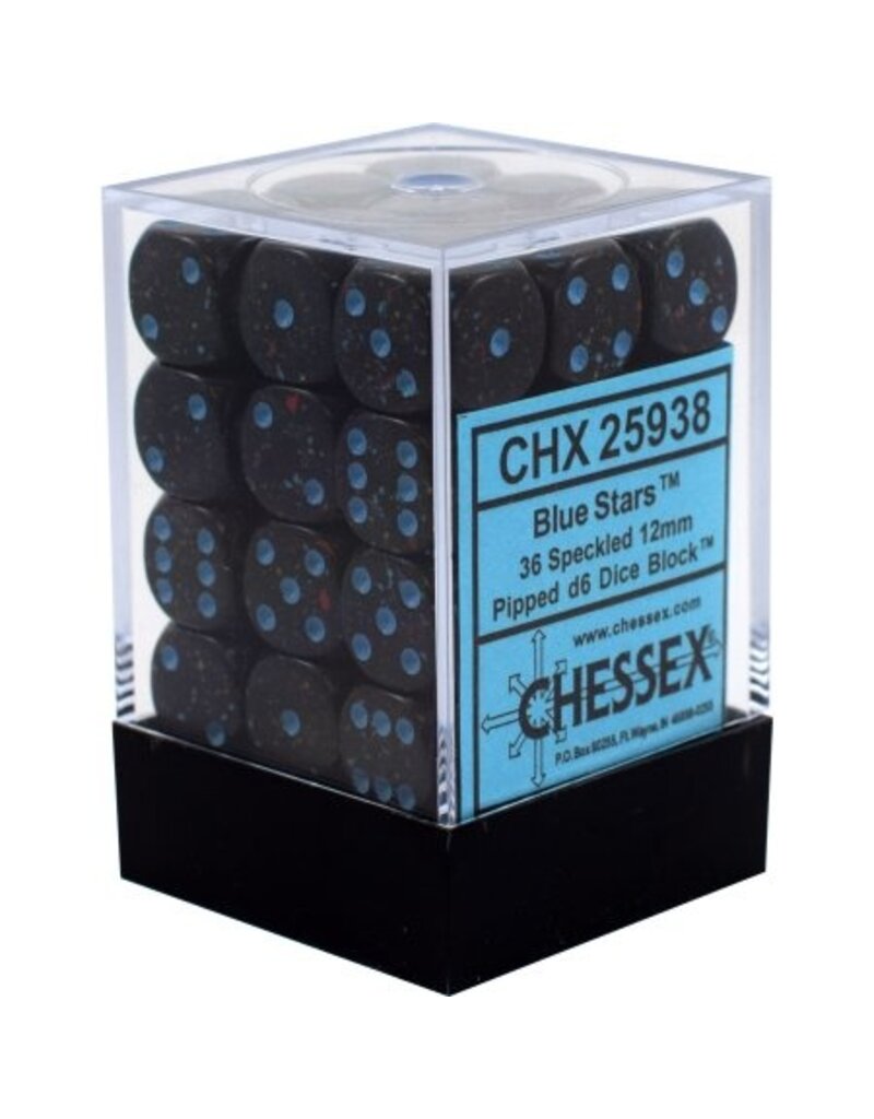 Chessex D6 Block - 12mm - Speckled Blue Stars
