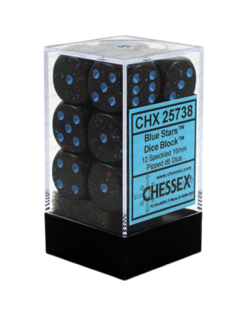 Chessex D6 Block - 16mm - Speckled Blue Stars
