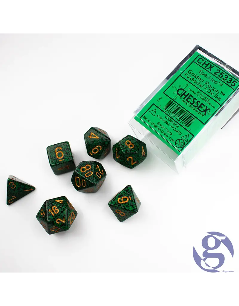 Chessex 7 Die Set - Speckled Golden Recon