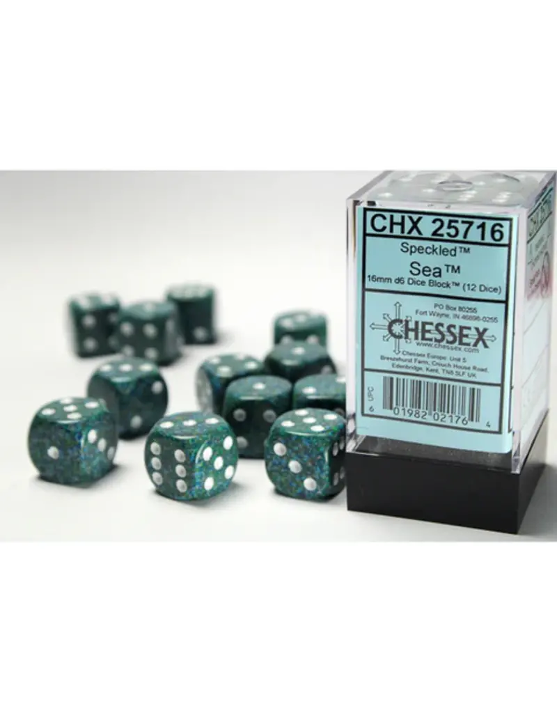 Chessex D6 Block - 16mm - Speckled Sea