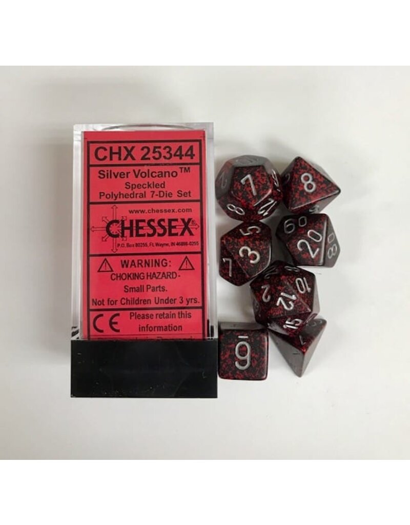 Chessex 7 Die Set - Speckled Silver Volcano