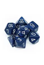 Chessex 7 Die Set -  Speckled Stealth Blue/White