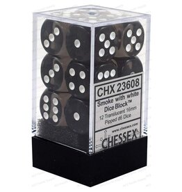 Chessex D6 Block - 16mm - Translucent Smoke