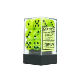 Chessex Chessex: Vortex Bright Green/Black 16Mm D6 Dice Block