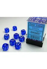 Chessex D6 Block - 12mm - Translucent Blue/White