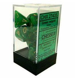 Chessex 7 Die Set - Vortex Green/Gold