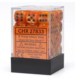 Chessex Chessex: Vortex Orange/Black 12Mm D6 Dice