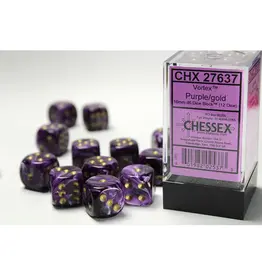 Chessex D6 Block - 16mm - Vortex Purple/Gold