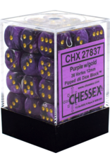 Chessex Chessex: Vortex Purple/Gold 12Mm D6 Dice