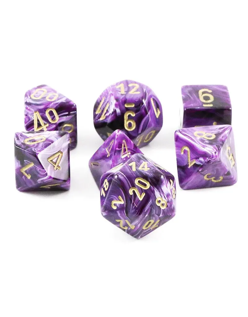 Chessex 7 Die Set - Vortex Purple/Gold