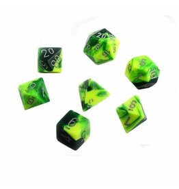 Chessex 7 Die Set - Gemini Green-Yellow/Silver