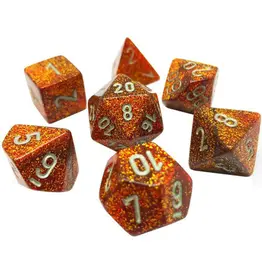 Chessex 7 Die Set - Glitter Gold/Silver