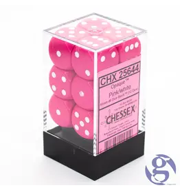 Chessex D6 Block - 16mm - Opaque Pink/White