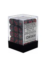Chessex D6 Block - 12mm - Velvet Black/Red