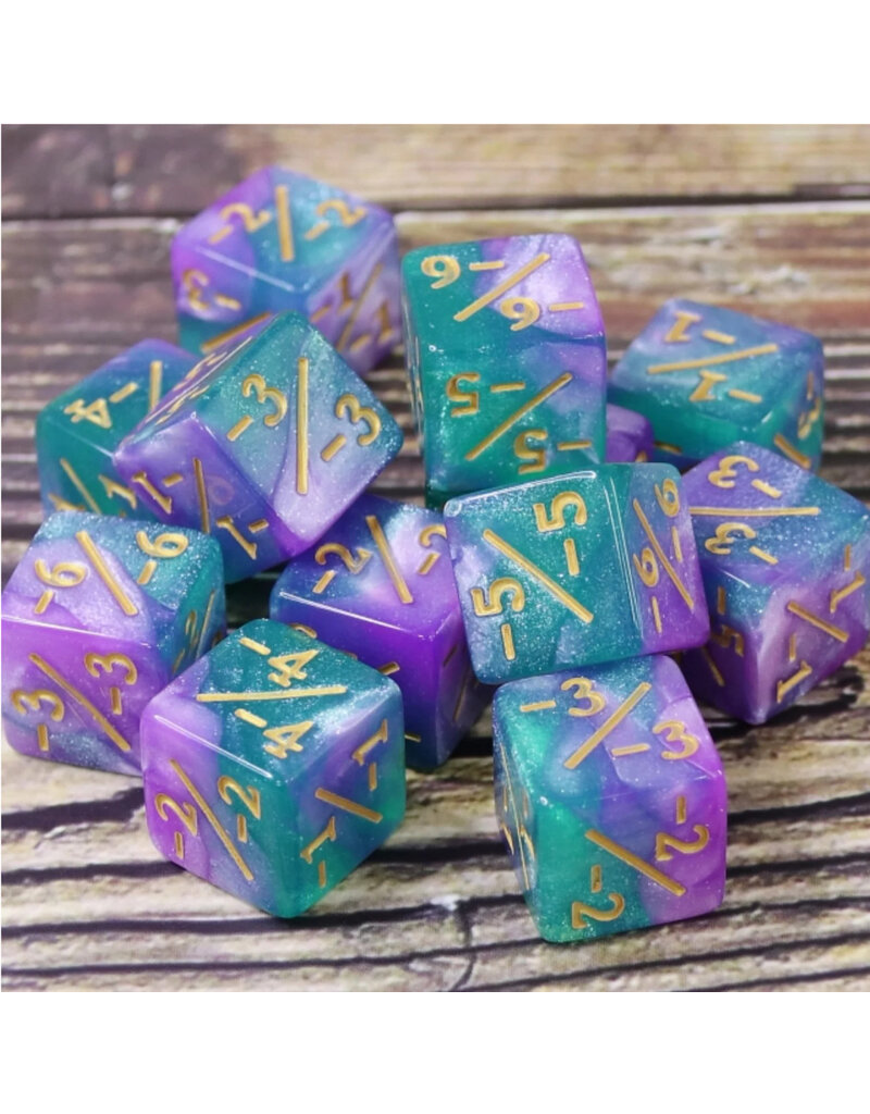 foam brain wholesale -1/-1 Light Blue & Purple Glitter Counters for Magic - Set of 8