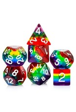 georgetown hobbies Resin Dice Set 7pcs Clear Rainbow