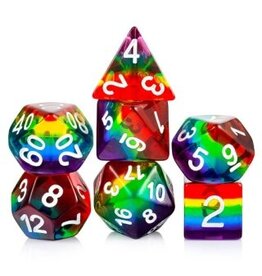 georgetown hobbies Resin Dice Set 7pcs Clear Rainbow