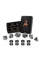 forged gaming Forged Guardian Silver Black Set of 10 Metal Dice