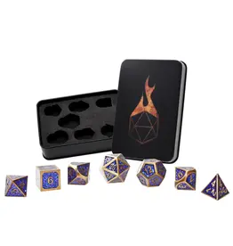 forged gaming Forged 7 Metal Dice Bardic Blue