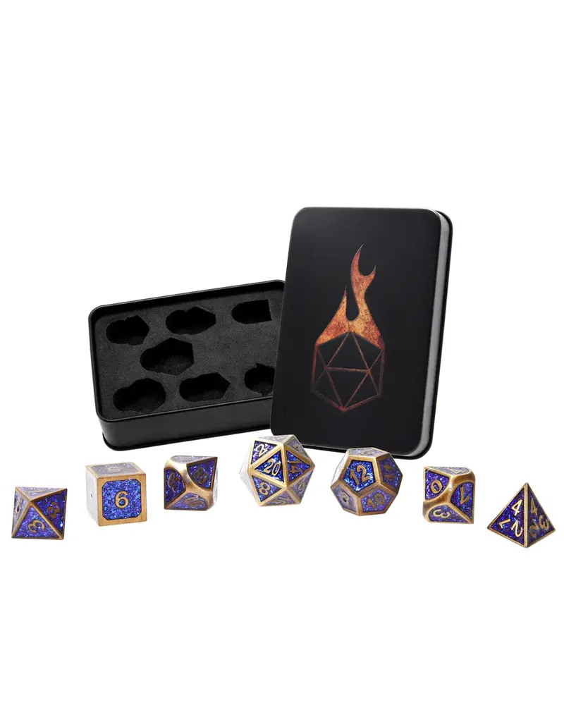 forged gaming Forged 7 Metal Dice Bardic Blue