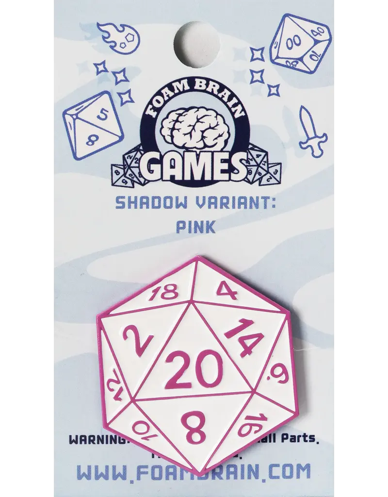 foam brain wholesale D20 Pin: Shadow Variant Pink