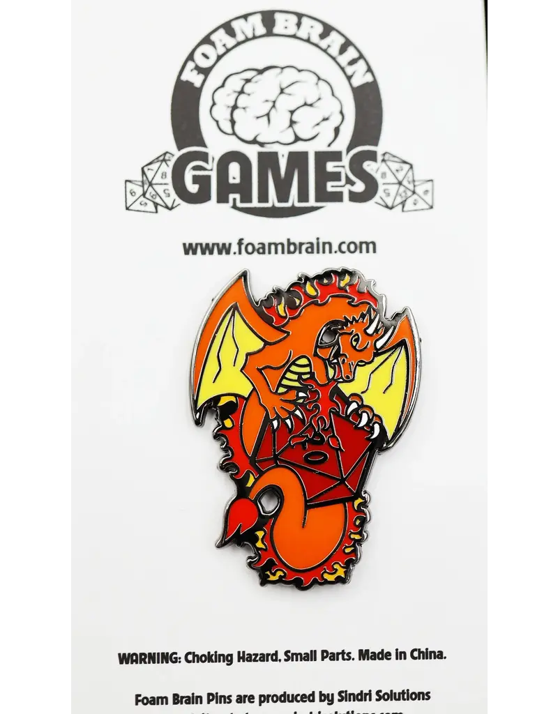 foam brain wholesale Dice Dragon Pin - Fire