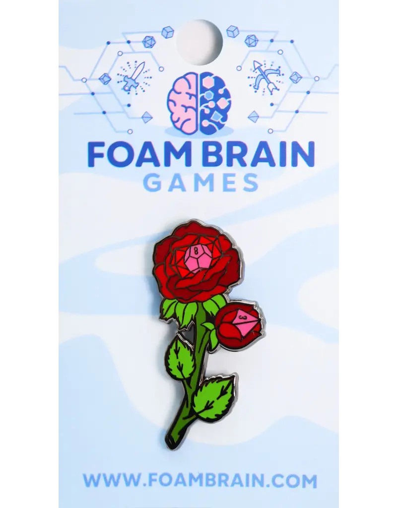 foam brain wholesale Hollow Hearts Enamel Pin: Dice Rose