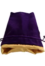 MEDIUM Purple Velvet Dice Bag with Gold Satin Lining
