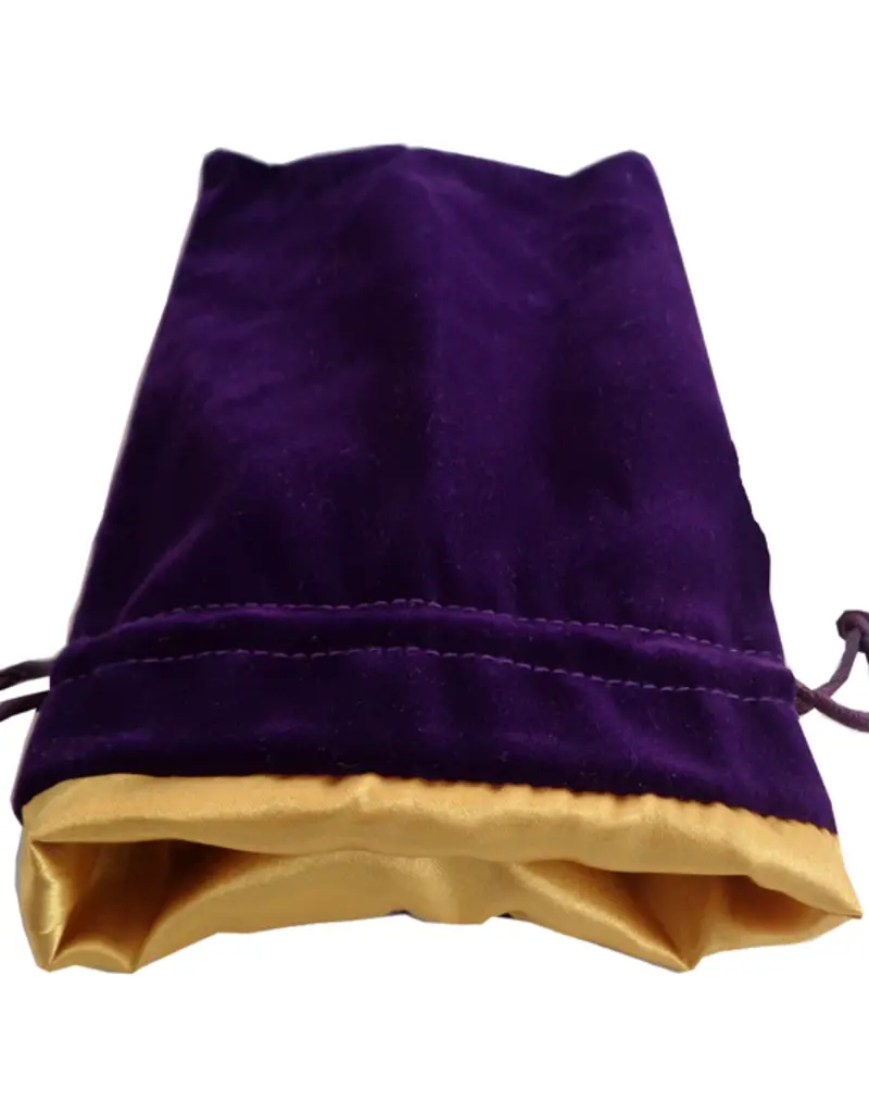 MEDIUM Purple Velvet Dice Bag with Gold Satin Lining