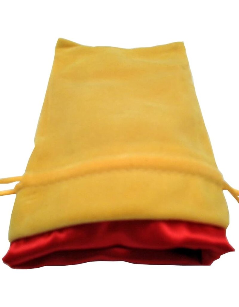 MEDIUM Gold Velvet Dice Bag with Red Satin Lining