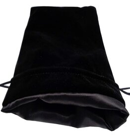 LARGE Black Velvet Dice Bag with Black Satin Lining