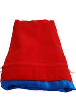 LARGE Red Velvet Dice Bag with Blue Satin Lining