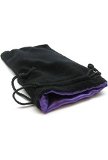 Dice Bag: Black Velvet Purple Satin Lined (Large)