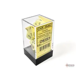 Chessex 7-Die Set Opaque Polyhedral Pastel Yellow/black