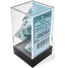 Chessex Opaque Polyhedral Pastel Blue/black 7-Die Set