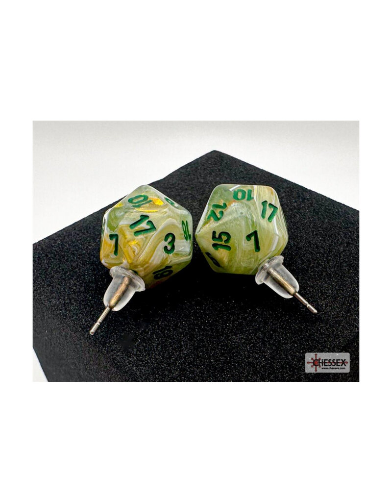 Chessex Chessex Stud Earrings Marbel Green/dark Green