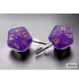 Chessex Chessex Stud Earrings Borealis Royal Purple/Gold