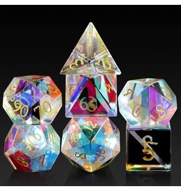 georgetown hobbies Glass Dice Set (7pcs) [Rainbow K9 Glass]